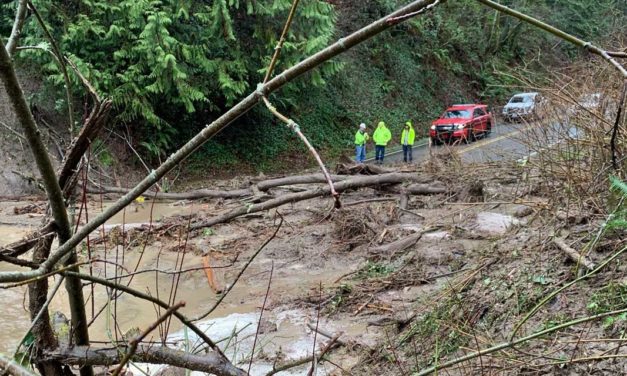 Landslide closes Woodmont Drive S. at Marine View Drive S.  Friday