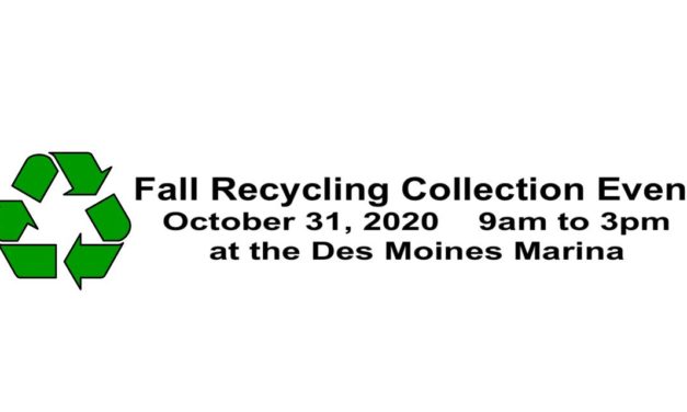 Fall Recycling Collection Event will be at Des Moines Marina on Saturday, Oct. 31