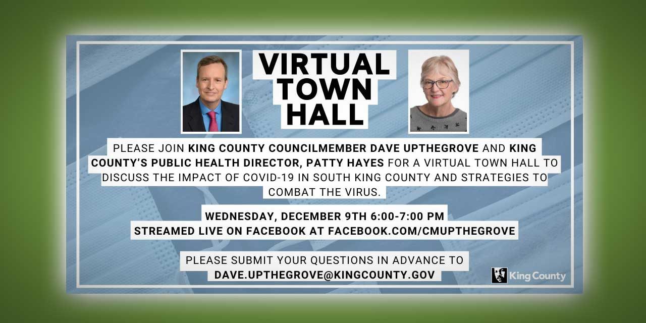 Upthegrove, Public Health Director Hayes hosting virtual Town Hall on COVID-19 Wed., Dec. 9
