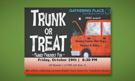 REMINDER: Gathering Place Foursquare Church’s ‘Trunk or Treat’ is this Friday night, Oct. 29