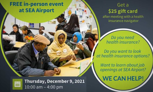 FREE in-person Health Insurance event at Sea-Tac Airport this Thurs., Dec. 9