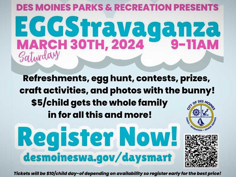 Des Moines annual ‘Eggstravaganza’ will be Saturday, Mar. 30 at Beach Park Meadow