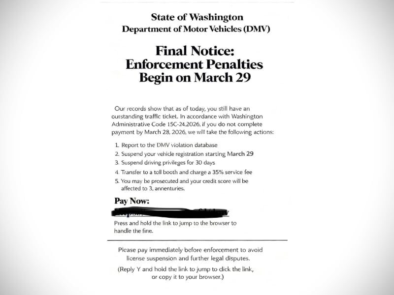 SCAM ALERT: Police warn of DMV text scam circulating in South King County