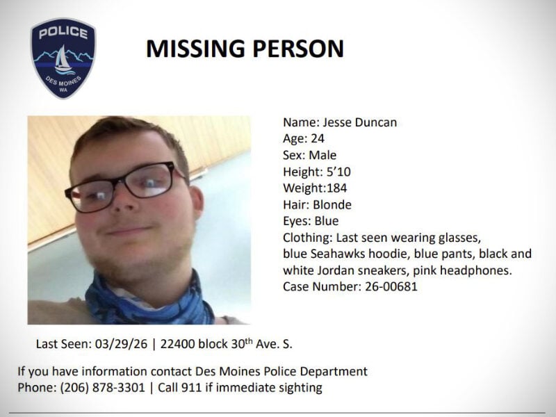 Have you seen Jesse? Des Moines Police search for missing 24-year-old man with autism last seen Sunday morning, Mar. 29