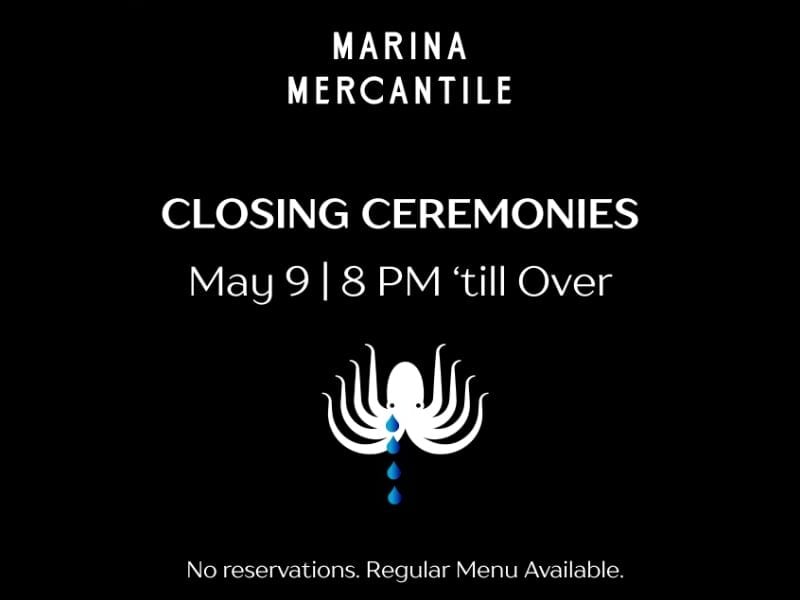 Marina Mercantile counts down the days until closing May 9 with Afternoon Tea and Wine Tastings, while also plotting next steps