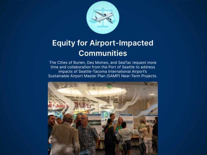 Cities of Des Moines, Burien and SeaTac urge Port of Seattle to delay final airport environmental review